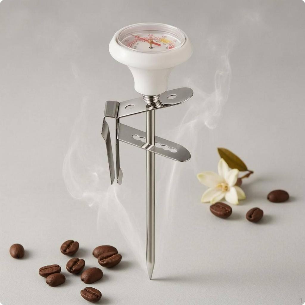 Coffee Thermometer Stainless Steel Attachon Double Scale Temperature Gauge for Espresso