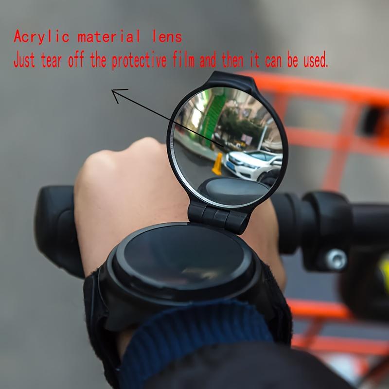 [Rotatable Bicycle Mirror] 360-Degree Rotatable Convex Lens Bicycle Mirror | Made of Acrylic Lens, ABS Shell, Equipped with Wrist and Arm Straps