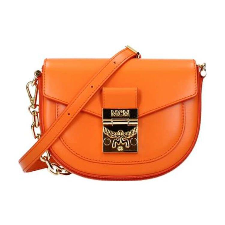MCM Patricia Visetos Magnetische Sluiting Leer Mini Crossbody Tas Dames tassen Fel-Oranje MWRBAPA01O9001 Basic Set (Bag+Dust Bag)