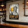 Decorative Metal Plaque The Freedom's Day Off Vintage Signs Retro Statue of Freedom Coffee Beer Detailed Design Humor Sign Distressed Patriotic