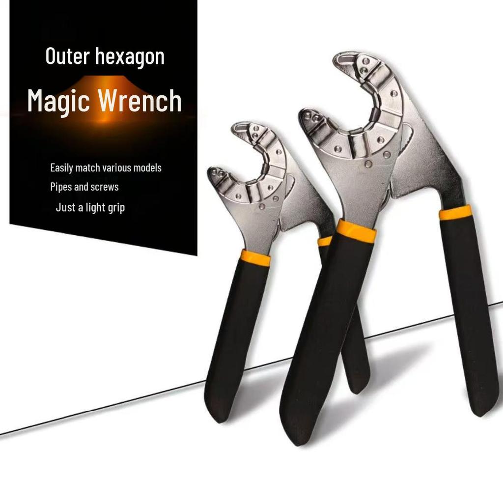 Magic Activity Multifunctional Wrench: Hex Grip, 6" & 8" Polished, Heat-Resistant, Durable.