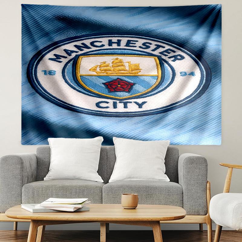 Manchester City FC Print Tapestry, Lightweight Wall Hanging, for Bedroom, Dorm, Living Room, Home Art Decor - Birthday Christmas Gift for Friends