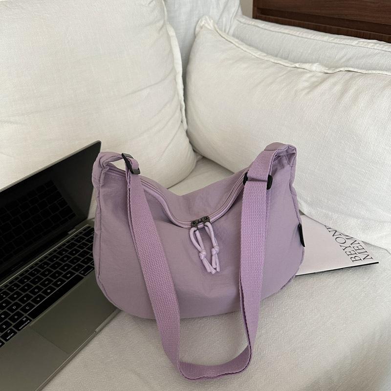 Large capacity solid color literary and leisure lazy style fashion shoulder messenger bag trendy versatile women's tote bag