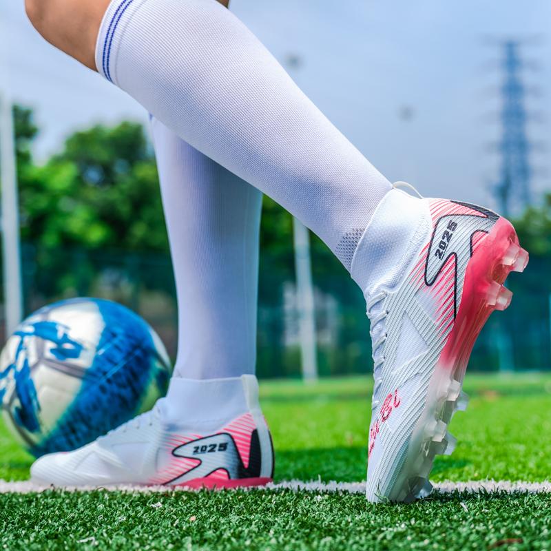 New Men Soccer Shoes Cleats Sneakers High-top Non-Slip Futsal High-quality Football Boots Grass Match Indoor -selling FG/TF