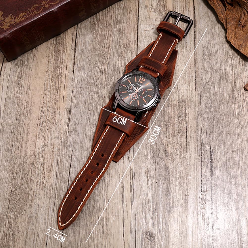 ZooooM Wide Antique Design Quartz Watch, Fashionable and Casual, Perfect Gift for Men and Women (Green) ZM-WATCH2-106-GR