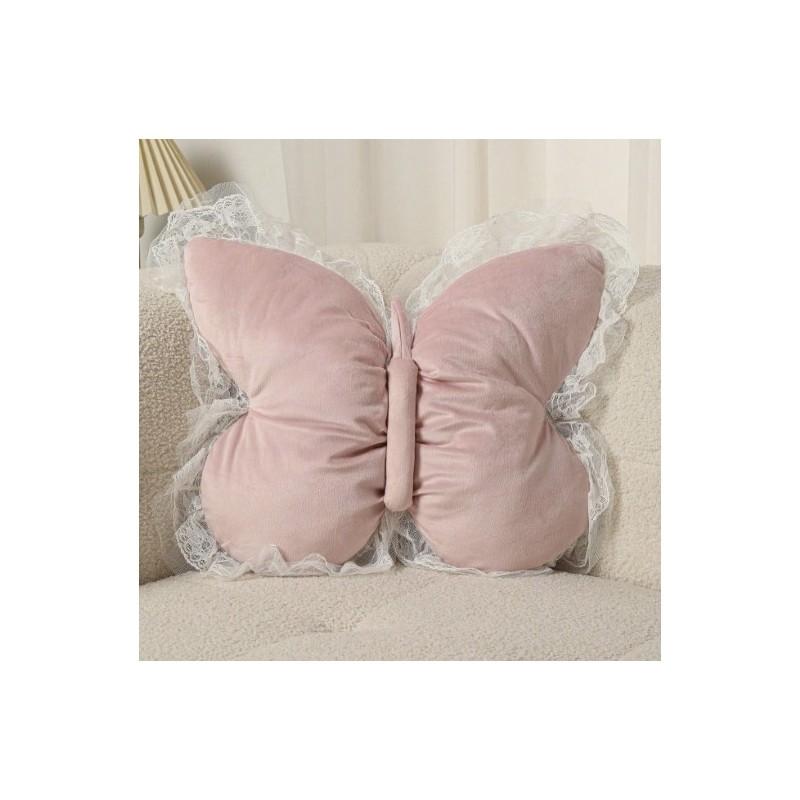 Modern Lace Butterfly Decorative Cushion With Pp Cotton For Bedroom And Office