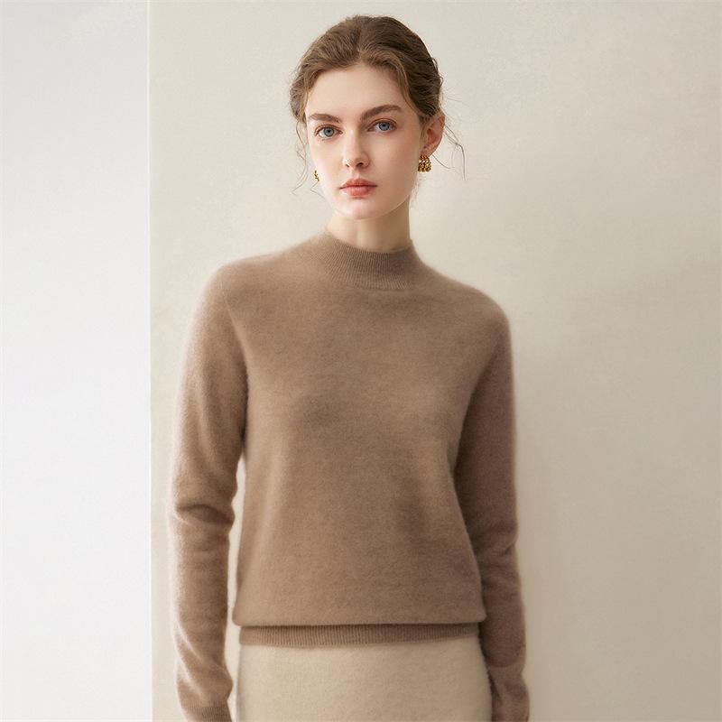 Lekasha Women's 100% Pure Cashmere Round Neck Base Layer Top
