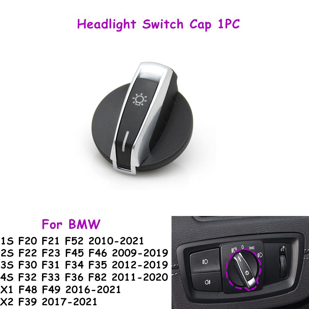 F20 F21 F22 F23 F48 F49 F39 Car Headlight Switch Panel HeadLamp Rotary Front Rear Foglight Button Cover For BMW 1 2 X1 X2 Series Headlight Rotary 1PC