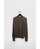 YOUTH Round Neck Textured Cardigan - Brown
