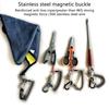 Fly Fishing Magnetic Net Release Holder Keeper with Coiled Lanyard Strong Magnet Carabine Fast Buckle Anti-Drop Rope