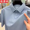 Hengyuanxiang Men's Ice Silk Short Sleeve Polo Shirt