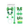 St Patricks Day Women Shamrock Headband with Bangles&Beads Necklace&Glasses Festival Costume for Cosplay Performances
