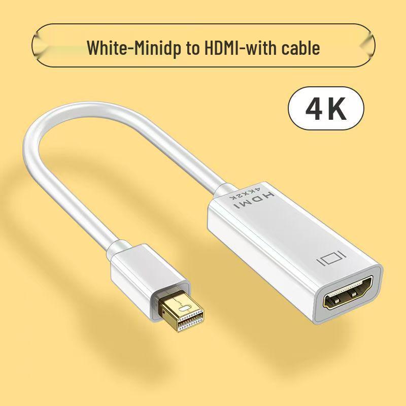 4K MiniDP to HDMI Adapter Cable: Connect Laptops to Monitors/Projectors