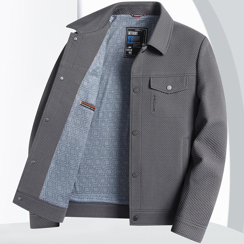 Frühling und Herbst Herren Revers Air Layer Arbeitsjacke Dünn Jugend Slim Fit Vielseitig Trendige Jacke