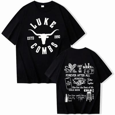 Magliette Luke Combs Western Country Music Uomo Donna Harajuku Girocollo Manica Corta Camicie Regalo per Fan Maglietta alla Moda per Uomo Y2K