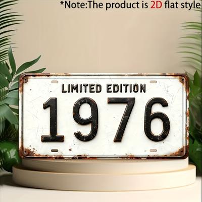 Limited Edition Distressed License Plate D Flat Aluminum Metal Tin Sign for Retro Birthday Souvenir Wall Decor Bar Garag