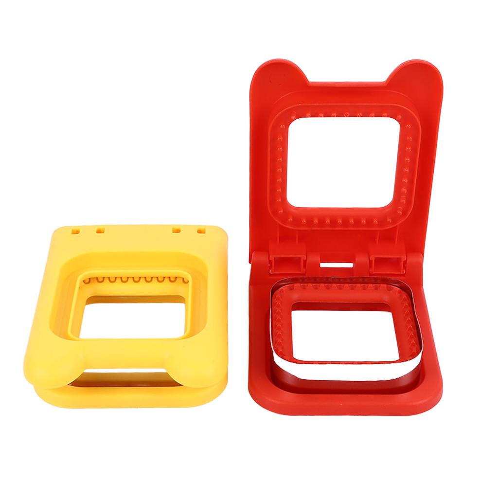 2 Pcs Red and Yellow Square Sandwich Cutter Stainless Steels Sandwich Cutters Set Sandwich Cutting
