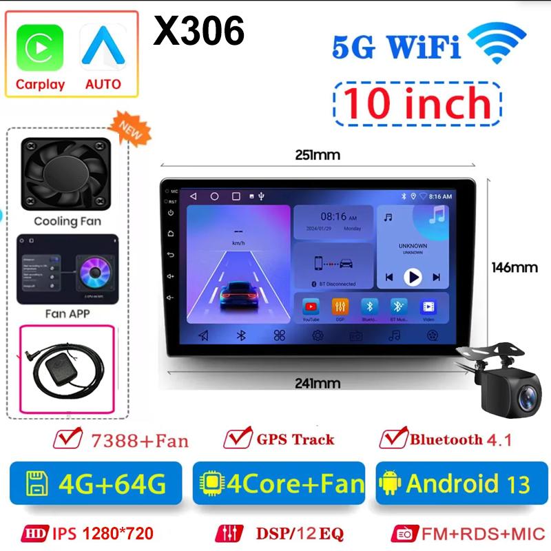 Android 13 Universal 7"/9"/10" 2Din Car Radio Automotive Multimedia Player Wireless Android Auto Carplay Car Stereo Receiver BT