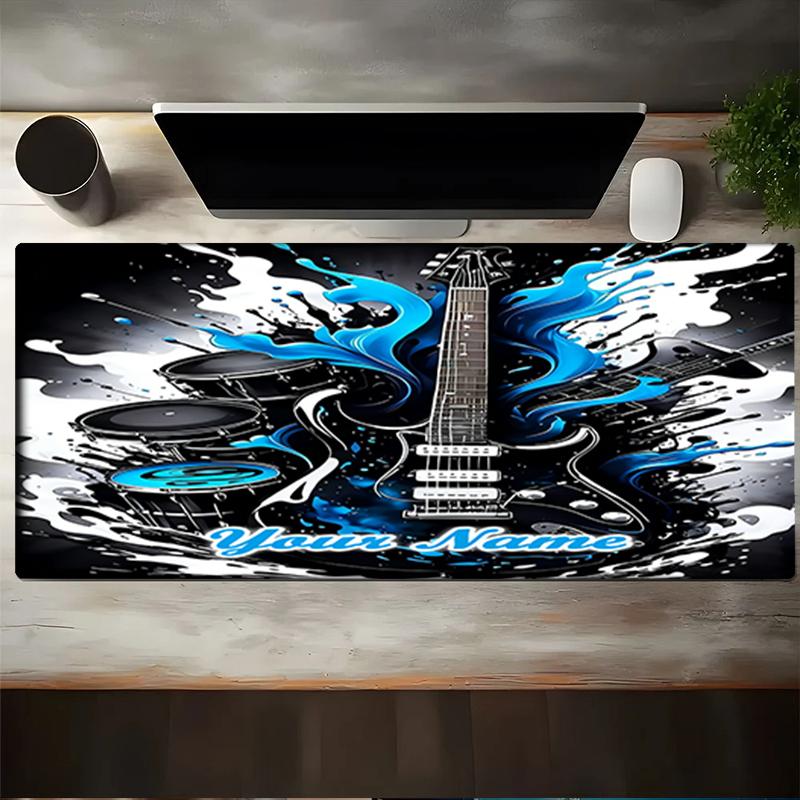 1PC Custom Name Electric Guitar Drums Mouse pad, keyboard and mouse desk pad, for computer notebook Birthday Gift For Any Room Or Office