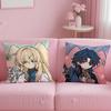 Chibi Cute Honkai Star Rail Cushion Cover Soft Short Plush Double-Sided Printing Home Decor Machine Washable Pillow Case Gift