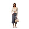 Calvin Klein Fashionable Metal Letter Flap Chain Small Square Pillow Bag Women Crossbody Bag Eggshell-Yellow DH3571-QDV