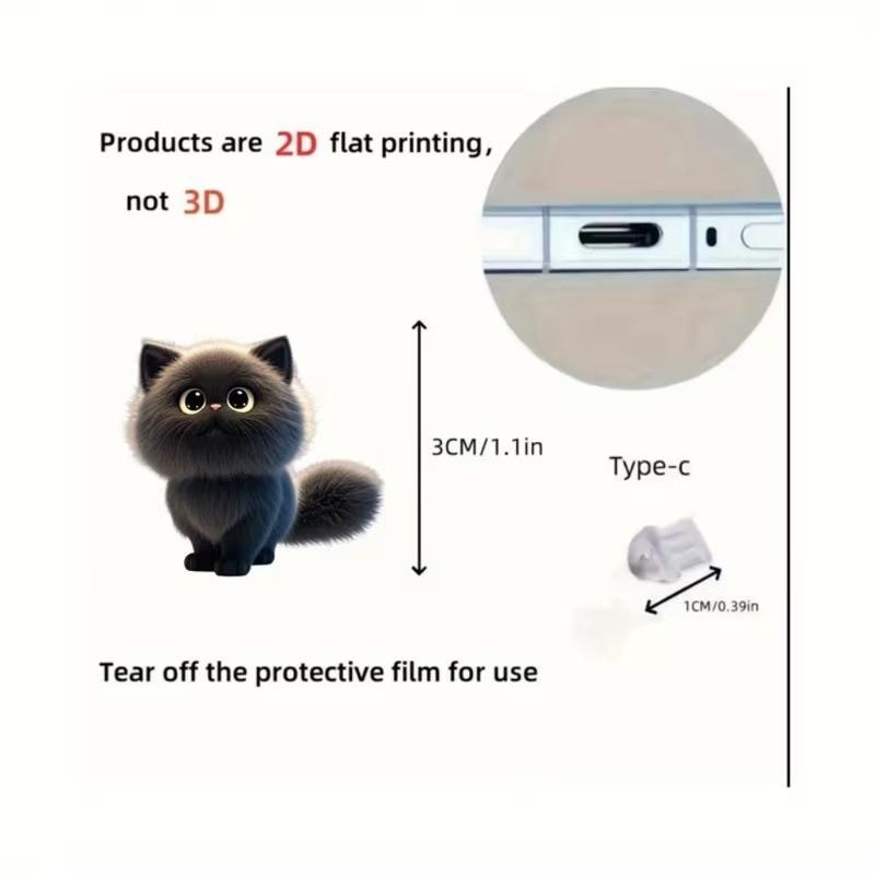 Type C USB Port Dust Plug with 2D Acrylic Pendant Charm Mobile Dust Plug Charm Phone Accessories for Phone Decorations