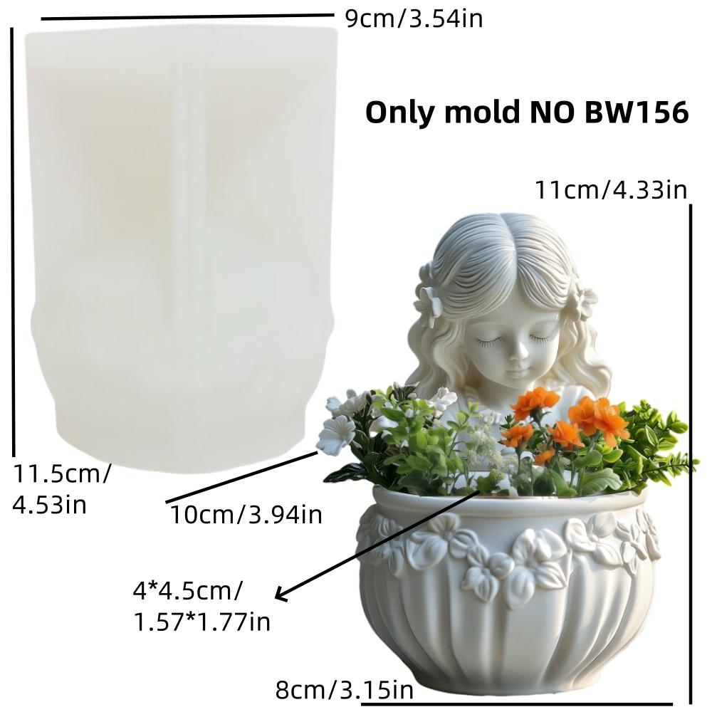 Andělská dívka sukulentní rostlina květináč pryskyřice silikonová forma krásná bohyně úložný box betonová forma dívka svícen sádrová forma