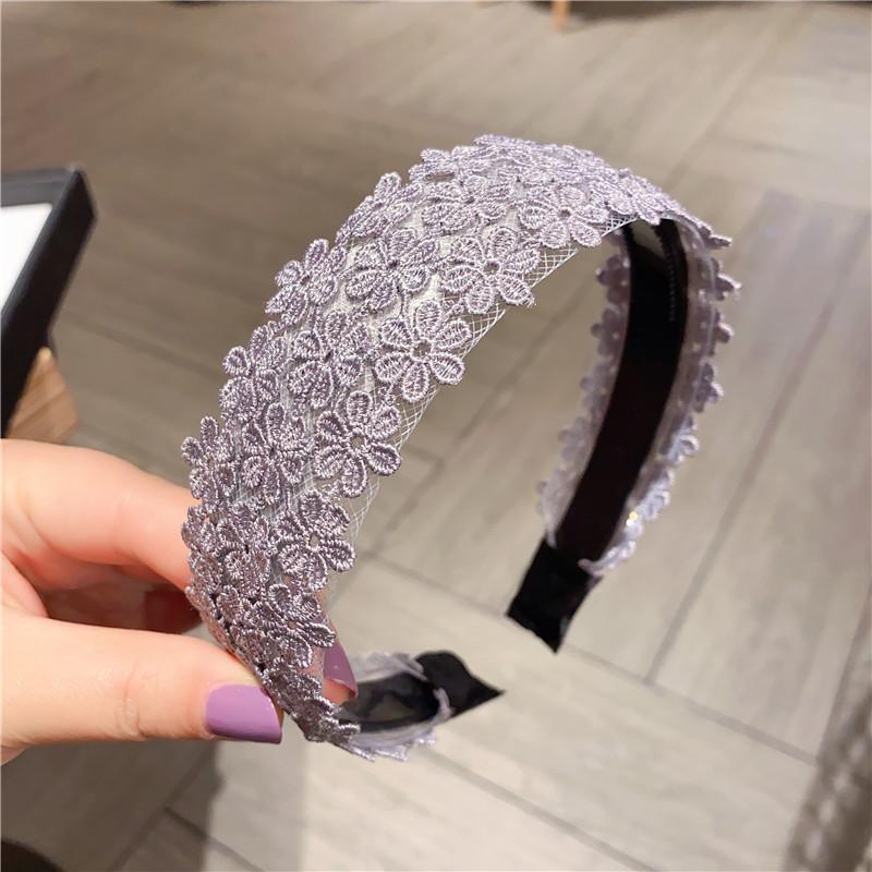Fashion Women Lace Hairbands Wide Hair Hoop No-slip Lady Flower Hollow Headbands with Teeth Elegant Female Hair Accessories