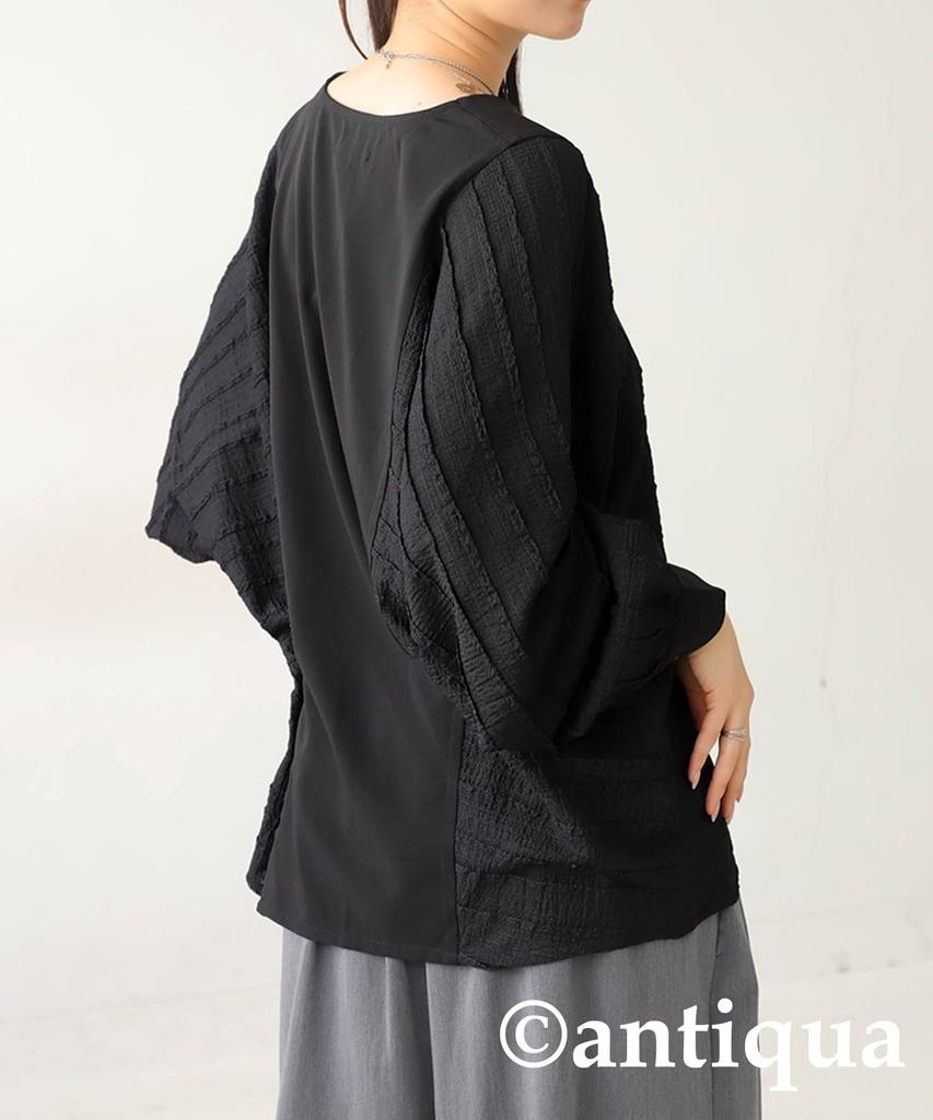 antiqua Dolman Lace Long Plus Size Black Women's Top, Sleeve, PK-01077, (L-XXL), 05,
