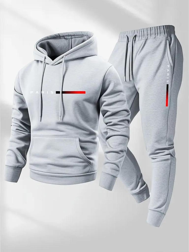 European Size Men's Casual Printed Jogger Pants for Autumn and Winter