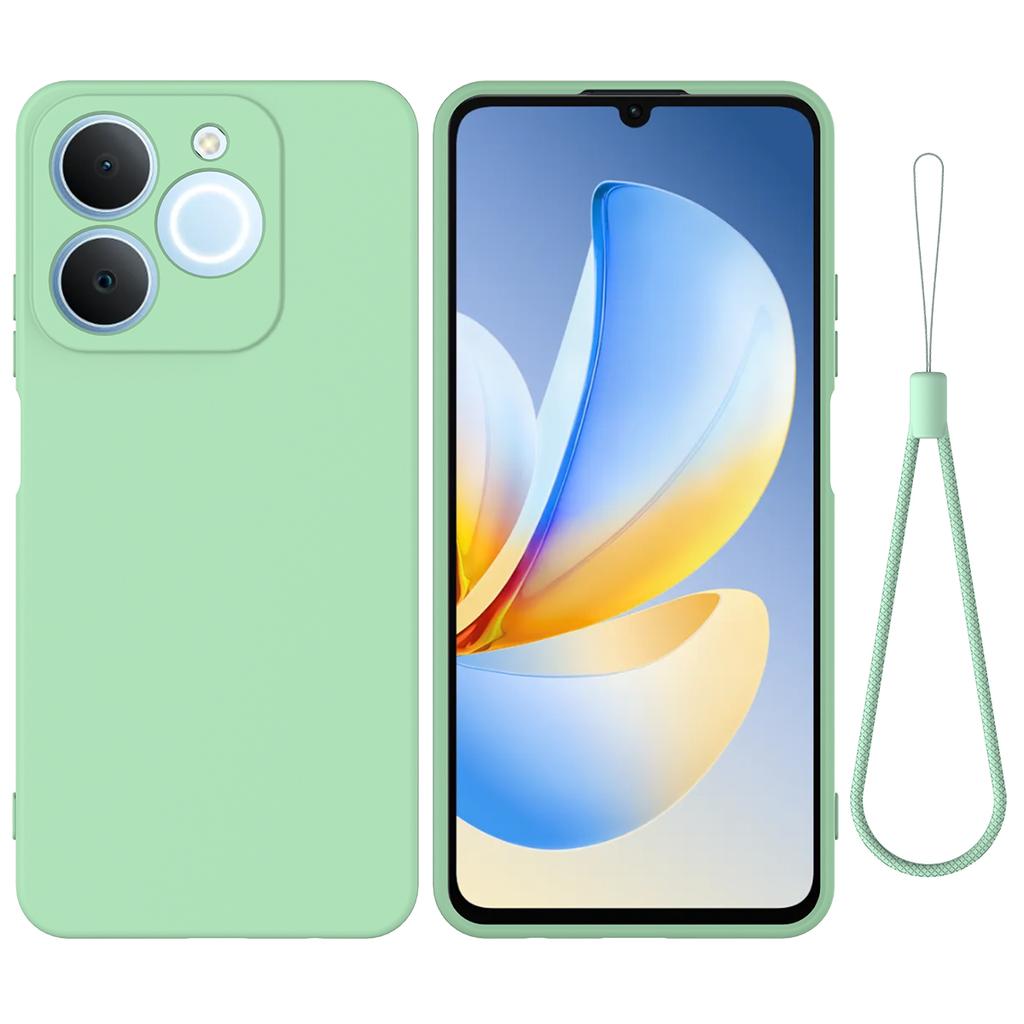 For Realme Narzo 80 Lite 4G/Realme Note 70 4G/Realme Note 70T 4G/Realme C71 4G (India) Liquid Silicone Case Phone Back Cover with Hand Strap