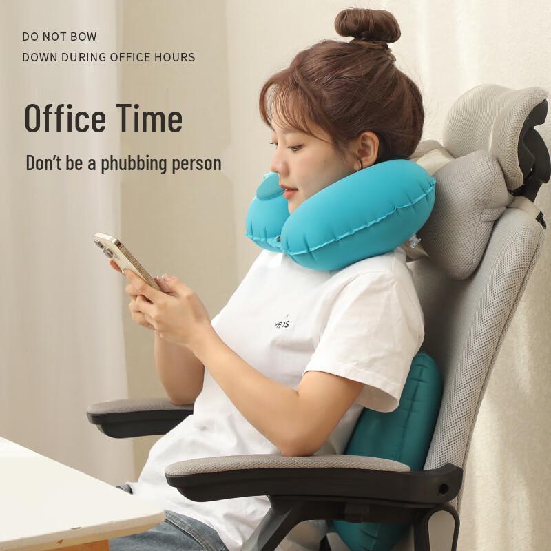 Inflatable U-Shaped Neck Travel Pillow Set