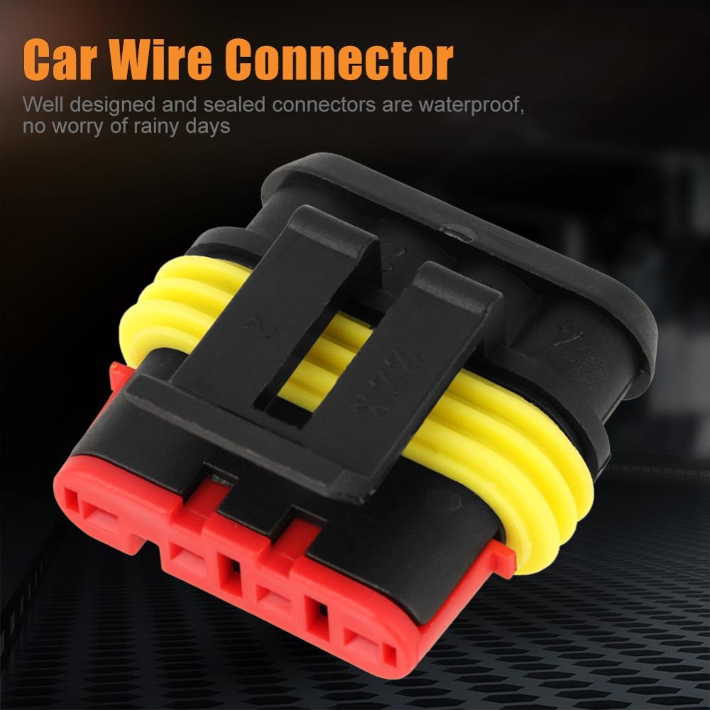 5 Kits Nylon PA66 Car Wire Connector Sealed Waterproof Wire Connector Plug Scooter Use