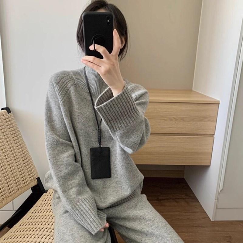 Women's Autumn Winter Loose Knit Wool Cardigan: Versatile Slimming Pullover Sweater