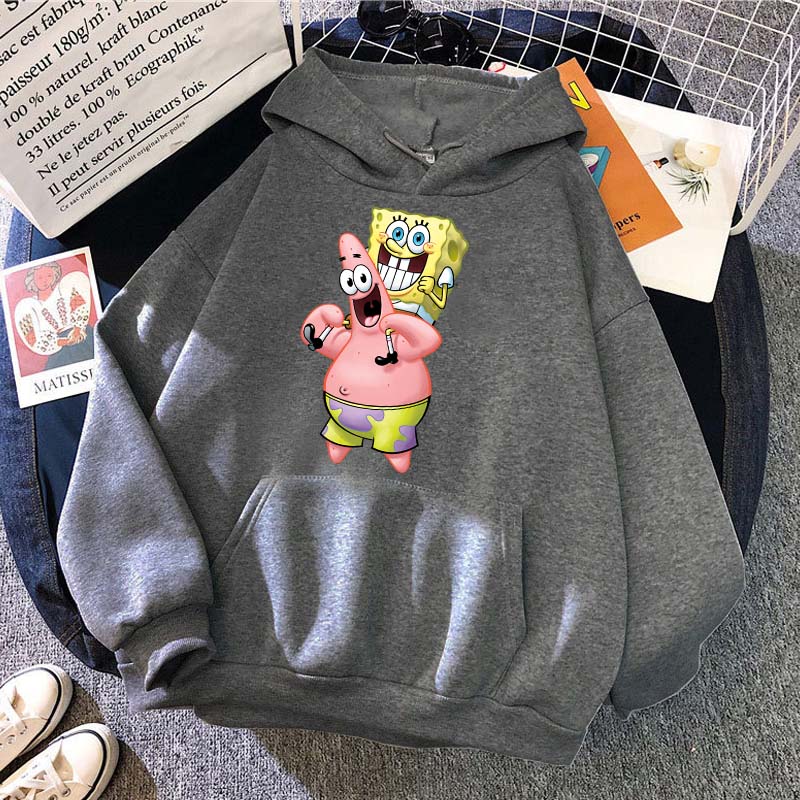 Cartoon Anime SpongeBob SquarePants New Casual Hooded Women's Couple Hooded Sweatshirts