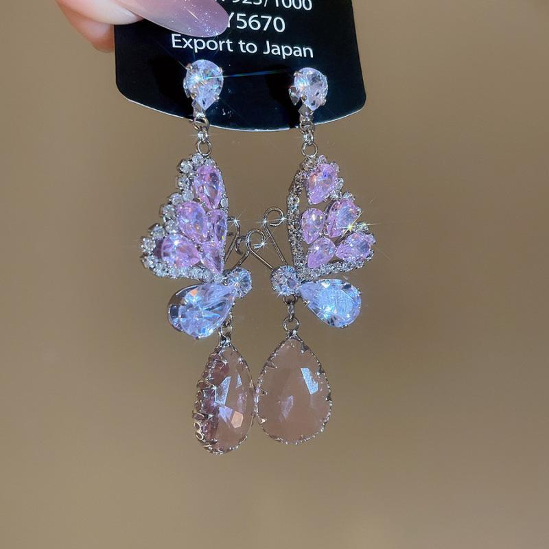 Silbernadel Zirkon Schlangenherz Ohrringe: Elegante, Einzigartige High-End Ohrstecker für Damen