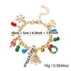 Christmas Theme Charm Bracelet With Pendant Tree Santa Reindeer Snowflake Adjustable Women