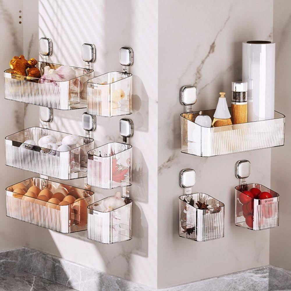 

Punch-free Shower Storage Holder Wall Mounted Bathroom Shelves Shower Organizer Transparent-Large
