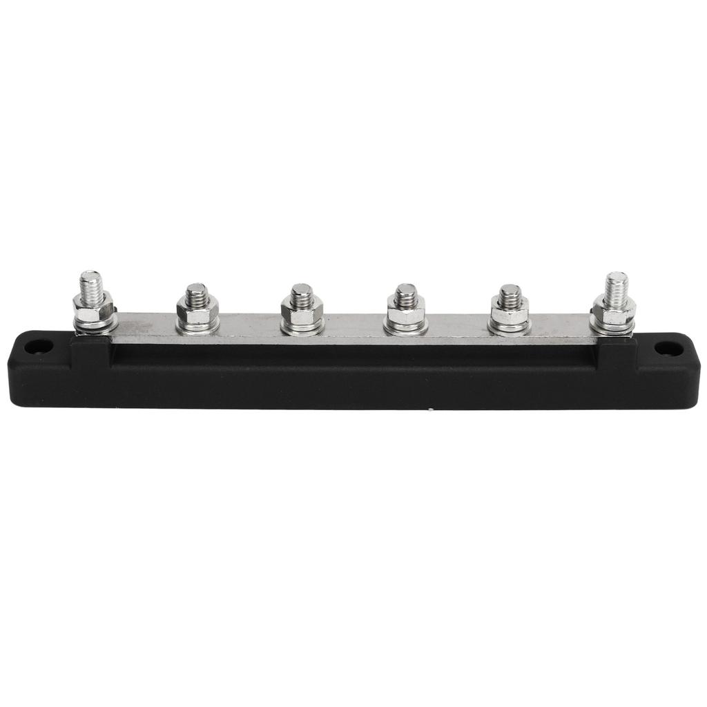 Power Distribution Block M6 Screw 6 Terminal Bus Bar DC 12V‑48V 150A for Automobile Boat Black