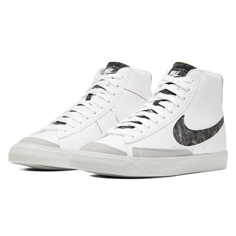 Nike Blazer Mid 77 Vintage Recycled Wool Pack - White Light Smoke Grey Sneakers Skateboard Shoes CW6726-100