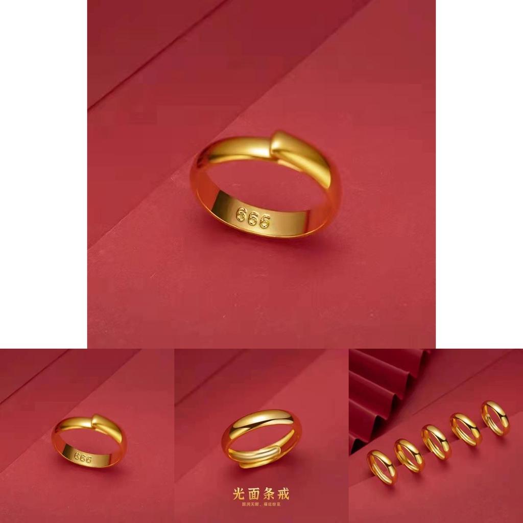 Elegant Unisex Gold Plated Ring For Couples Adjustable Open Band With Geometric Style