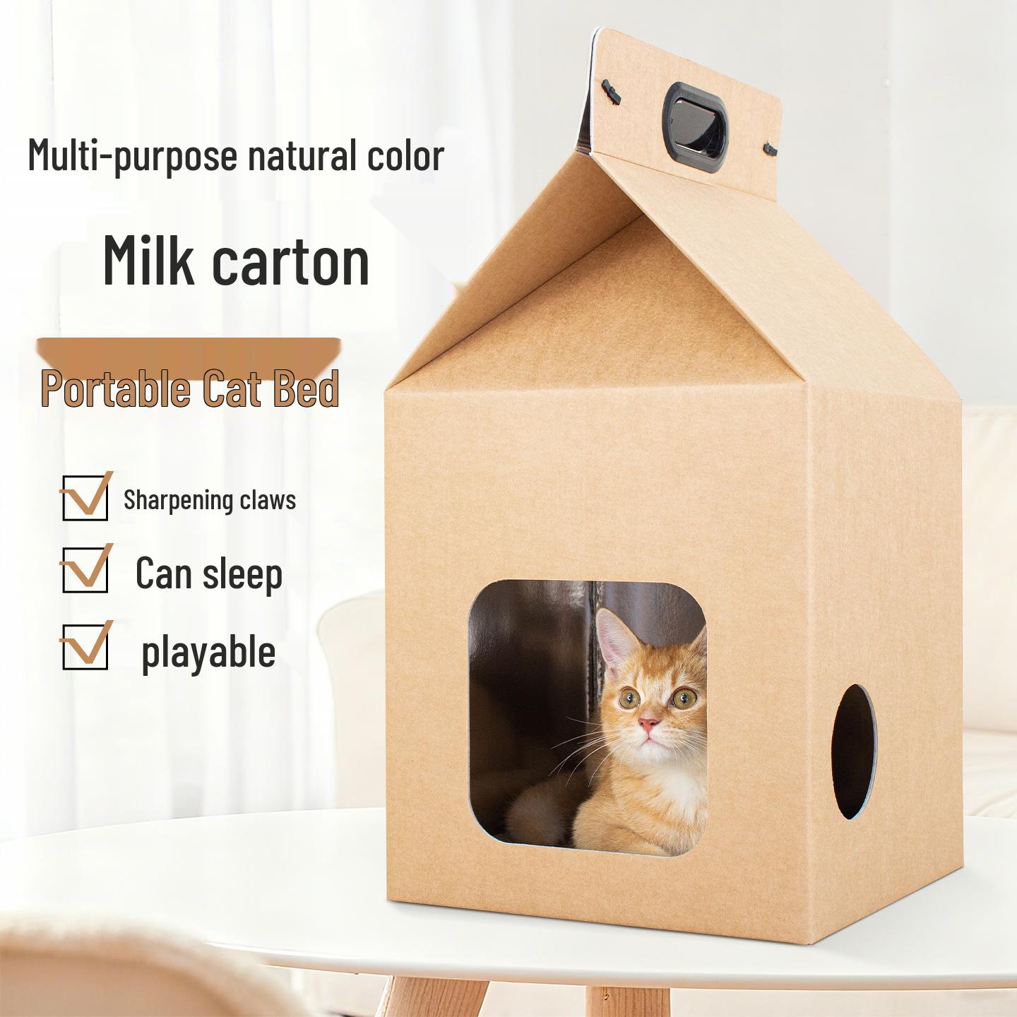 

Waterproof Large Cat Bed & Scratching Post with Wear-Resistant Corrugated Whelping Box for Cats/Dogs Black watermark