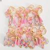 Fashion A-Z Letters Acrylic Keychain for Women Pink Butterfly Tassel Alphabet Car Key Ring Bag Charms Accessories Gift Jewelry