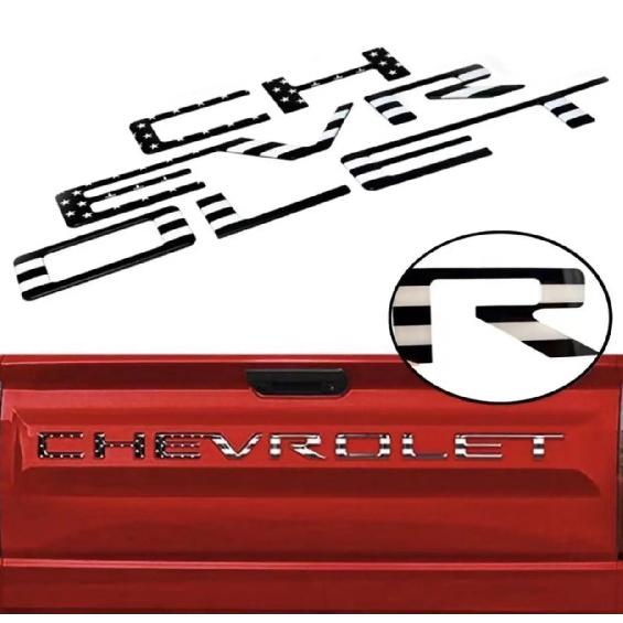 Tailgate ABS erts Letters Fit Suitable for Chevrolet Silverado 3D Raised Strong Adhesive Decals Letters Tailgate Emblems