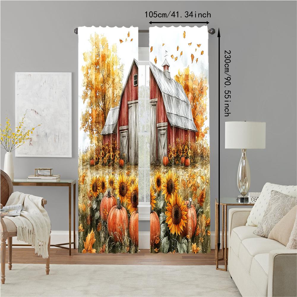 2 Pcs   Versatile Polyester Transparent Curtains for Home Decoration Chic Country Farmhouse for Use In Bedrooms and Living Rooms