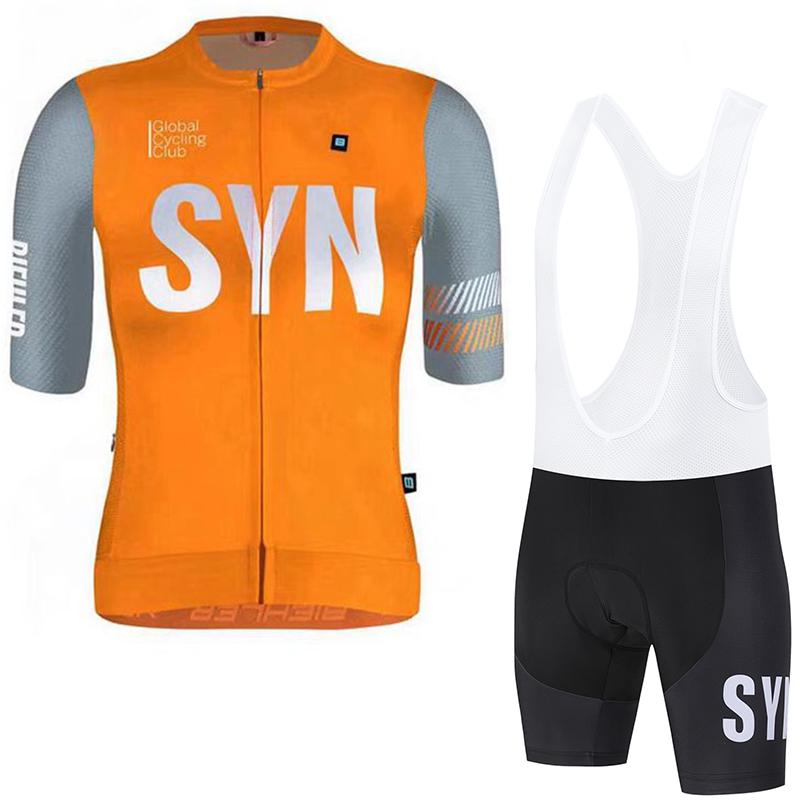 SYN Cycling Suit Set Men's Cycling Short Sleeved Top Summer Cycling Sportswear Mountain Bike Cycling Jersey Cycling Bib