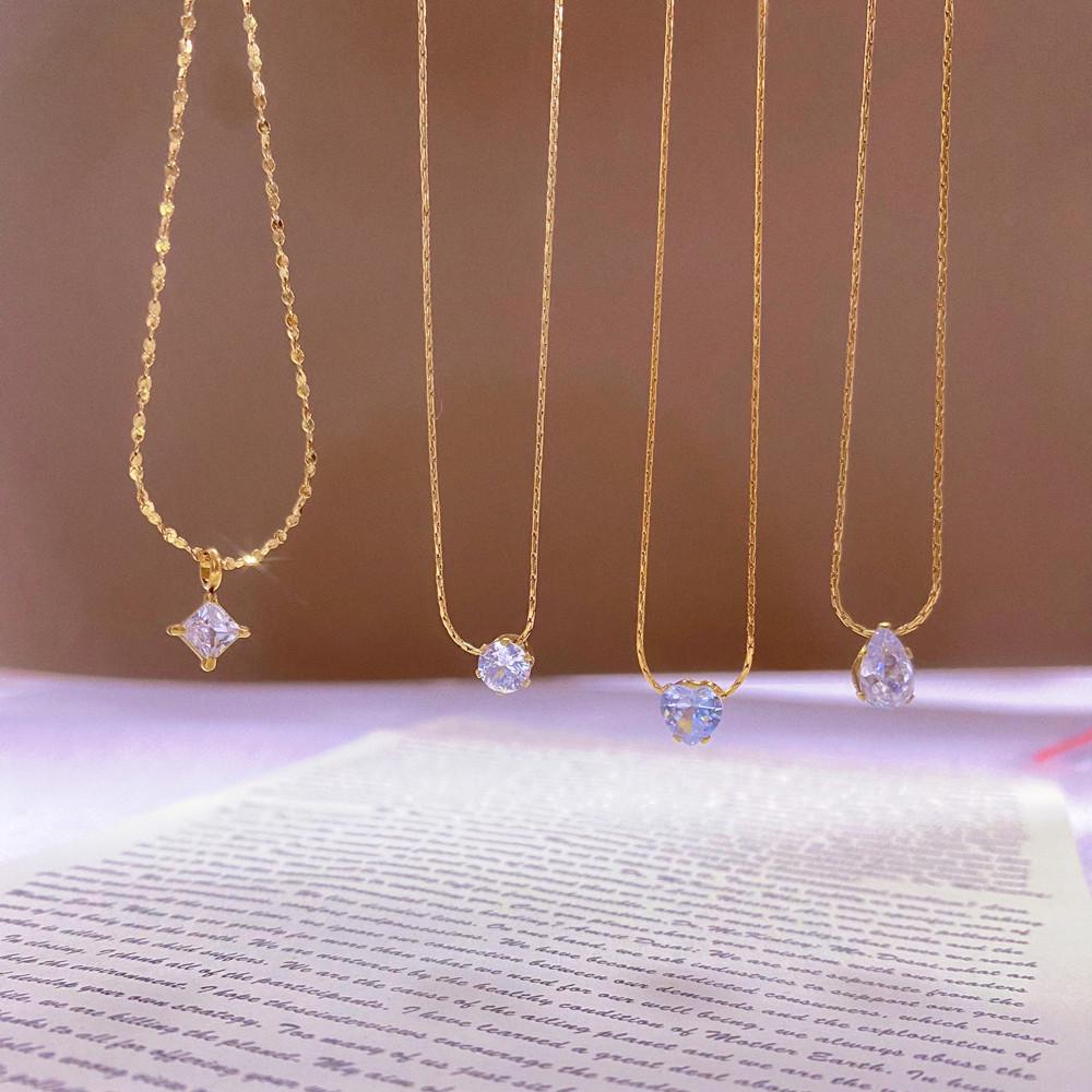 Titanium Steel Diamond Heart Necklace - Sparkly, Colorfast, and Exquisite Design