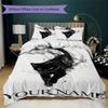 Custom Name Black Cat Majesty Bedding,Quilt Set Quilt Cover Pillowcase Home Birthday Gift(1 * duvet cover + 2 * pillowcase, without core)_lx