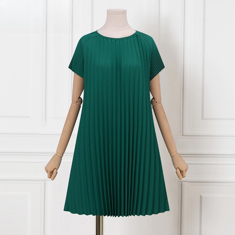 Robe d'été décontractée à manches courtes et col rond pour femme