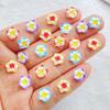 100Pcs Resin Kawaii Colorful 9mm Flower Flat Back Stone Gem Scrapbook DIY Wedding Christmas Art Decor Jewelry Crafts Accessories